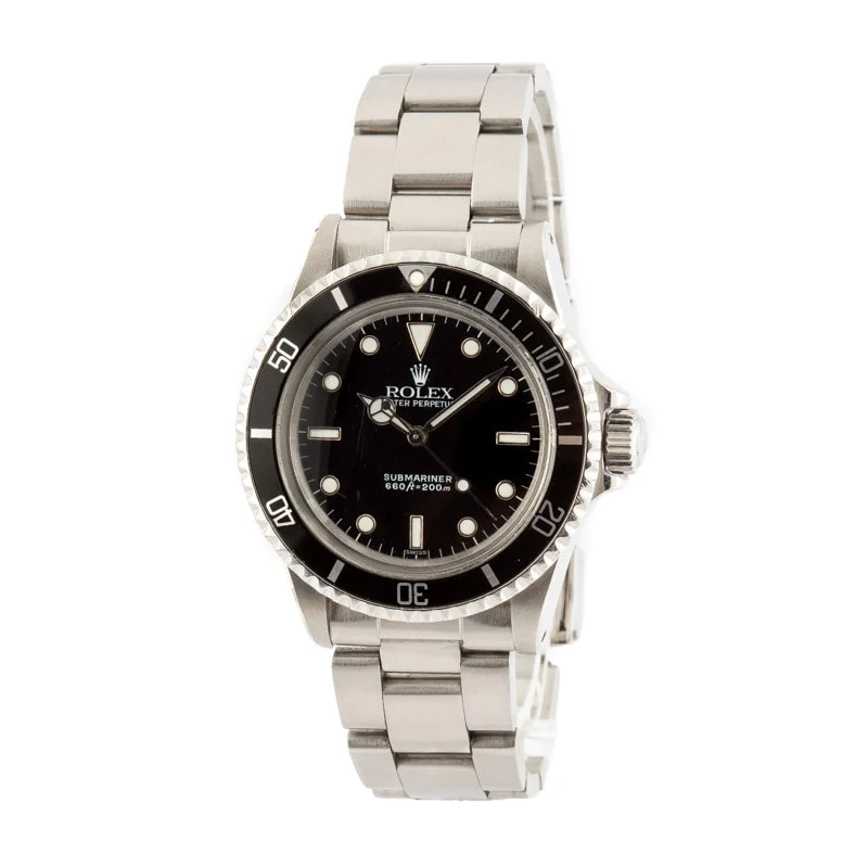 Vintage Rolex Submariner 5513 Black Dial Steel Oyster